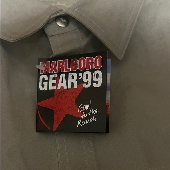 Marlboro Men's Tan rancher work Button Down Shirt vintage new size XL - Picture 2 of 6